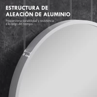 HOMCOM Espejo de Baño Ovalado 60x90 cm Espejo Decorativo de Pared con Marco de Aluminio para Salón Horizontal o Vertical Plata(m-5)