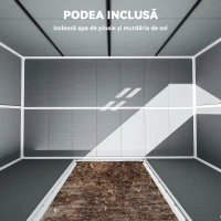 Outsunny Depozit pentru Unelte cu 2 Intrări, Ferestre și Orificii de Aerisire, din PP și Aluminiu, 303x183x184 cm, Gri(m-4)