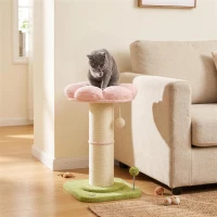 PawHut Cat Tree, Flower Cat Scratching Post with Thick Sisal Post, Dangling & Spring Balls, Bed, Kitty Activity Centre(m-2)