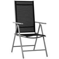 Outsunny Sedia da giardino 65cm x 55cm x 85-105cm Neo, Argento
