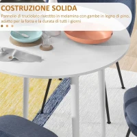 HOMCOM Tavolo Pieghevole Moderno a Ribalta per Cucina e Soggiorno, in Truciolato, Ø89x73.5 cm(m-6)