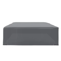 Outsunny 225x210cm Outdoor Garden Rattan Furniture Protective Cover Water UV Resistant Grey(m-10)