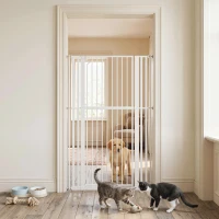 PawHut Barreira de Segurança Extra Alta 160 cm para Crianças e Animais, Ajustável 76-105 cm com Fecho Automático(m-9)