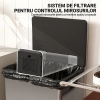 HOMCOM Coș de Gunoi cu Pedală cu 2 Compartimente de 30L, Capac Amortizat și Galeți Detașabili, Oțel Inoxidabil, Argintiu(m-8)