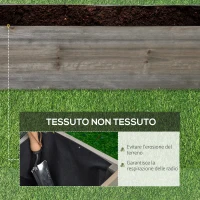 Outsunny Fioriera Rettangolare in Legno di Abete con Ruote e Freno, 96x30.6x30 cm, Grigio(m-5)