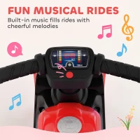 AIYAPLAY Balance Bike with Music Extra-Wide Wheels Toddler Bike for Boys Girls Red(m-5)