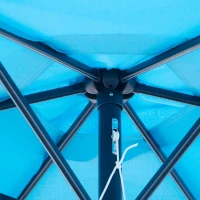 Outsunny Ombrellone da Giardino Ø2.6x2.4 m con Manovella e Testa Inclinabile in Alluminio e Poliestere, Blu(m-9)