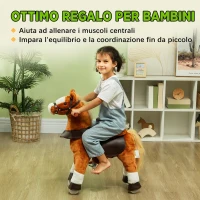 AIYAPLAY Cavallo a Dondolo per Bambini 3+ Anni con Suoni Realistico e Pedale, 70x28x70 cm, Marrone(m-7)