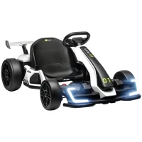 HOMCOM 24 V elektrische go-kart voor kinderen, tot 12 km/u, met driftfunctie, 2 motoren, verstelbare stoel, softstart(m-11)