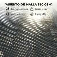 Outsunny Conjunto de 2 Tumbonas Reclinables con Ruedas Respaldo Ajustable 4 Niveles Estructura de Aluminio Tela Textilene Gris(m-12)