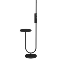 HOMCOM Uplighter Floor Lamp with Table and Reading Light, Dual Light Dimmable Standing Lamp with Remote & 4 Colour Temperatures(m-11)