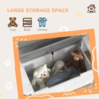 2-in-1 Toy Box for Kids with Lid for Bedroom, Nursery, Playroom, Grey(m-7)