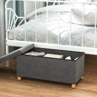 HOMCOM Banco de Armazenamento Dobrável Capacidade de 67 L  Estofado em Veludo Carga 120 kg 76x38x38 cm Cinza(m-9)