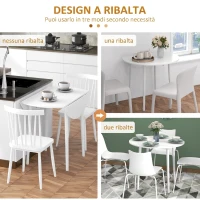 HOMCOM Tavolo Pieghevole Moderno a Ribalta per Cucina e Soggiorno, in Truciolato, Ø89x73.5 cm(m-4)