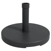 Outsunny Base per Ombrellone da 15kg Rotonda per Pali da Ø24-38mm, Plastica e Cemento, Ø46.5 cm, Nero(m-1)