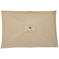 Outsunny Ombrellone Rettangolare 2x3 m Pieghevole e Regolabile con Manovella, in Alluminio e Poliestere, Cachi(m-8)