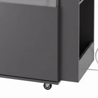 HOMCOM Kitchen Trolley on Wheels, Rolling Kitchen Island Cart with Power Outlet, Cabinet, Pull-Out Drawer, Grey(m-12)