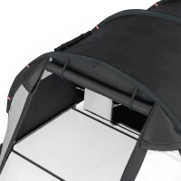 Outsunny 3-4 Man Tunnel Tent, Two Room Camping Tent with Windows and Covers, Portable Carry Bag, for Fishing, Hiking, Sports, Festival - Black(m-10)