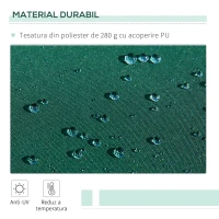 Outsunny Umbrelă de Soare cu Manivelă 3x2 m cu Unghi Reglabil, din Aluminiu, Oțel și Poliester Verde(m-4)