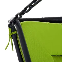 Outsunny 2 Seater Garden Swing Seat Bed, Sun Lounger with Adjustable Canopy, Cushioned Seat and Weather Resistant Steel Frame for Patio, Yard, Green(m-9)