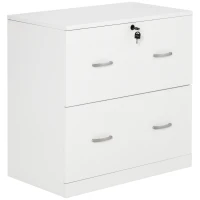 Vinsetto Cajonera de Oficina con 2 Cajones para Carpetas Colgantes con Cerradura y 2 Llaves 77x42x72 cm Blanco(m-12)