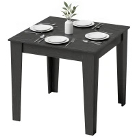HOMCOM Dining Table for 4, 80L x 80W x 75Hcm, Modern Square Kitchen Table with Wood Effect Tabletop, Black Wood Effect(m-15)