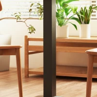 HOMCOM Eettafel Vierkante keukentafel voor 2 personen Eettafel met houtlook en stalen basis 70 x 70 x 75 cm Donkerbruin(m-11)