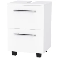 HOMCOM Mobile Sottolavabo Bagno con Cassetto e Armadietto, in Legno, 41.5x35.5x59 cm, Bianco(m-11)