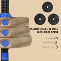 SPORTNOW Kit Haltères Musculation Haltères Réglables 25 kg 3 en 1, Ensemble de Poids Réglable avec Barre d'Extension Bleu(m-7)