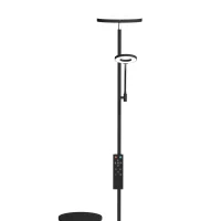 HOMCOM Uplighter Floor Lamp with Table and Reading Light, Dual Light Dimmable Standing Lamp with Remote & 4 Colour Temperatures(m-10)