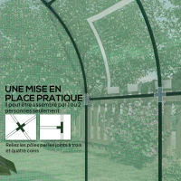 Outsunny Serre tunnel de jardin 3,24m², serre de jardin tunnel porte et fenêtre enroulables, bâche PE, 180 x 180 x 200 cm, verte(m-7)
