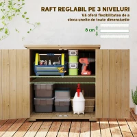 Outsunny Dulap de Exterior cu Raft Interior Reglabil și Acoperiș Înclinat, din Lemn de Brad, 77.5x88x90 cm(m-4)