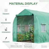 Outsunny Polytunnel Greenhouse with Windows and Door, Walk in Greenhouse for Garden, Backyard (4 x 2 M)(m-4)