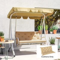 Outsunny Two-Seater Bench Cushion - Khaki(m-10)