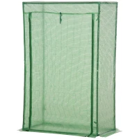 Outsunny Serre de jardin, serre de balcon, bâche renforcée PE, châssis en acier, porte zippée enroulable, pour légumes plantes fleurs en toutes saisons intérieur et extérieur, 100 x 50 x 150 cm vert(m-12)