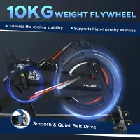 HOMCOM Stationary Exercise Bike, 10kg Flywheel Cycling Machine with Adjustable Resistance, LCD Monitor, Phone and Bottle Holder for Home Gym Office Cardio Workout Aerobic Training(m-7)