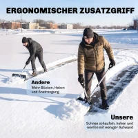 Outsunny Sneeuwschuiver 45 cm breed, kunststof sneeuwschep met ergonomische extra handgreep, aluminium steel en metalen rand(m-4)