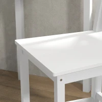 HOMCOM Juego de 2 Taburetes Altos de Cocina Taburetes de Bar de Madera con Reposapiés y Respaldo Cruzado Carga 120 kg Blanco(m-7)