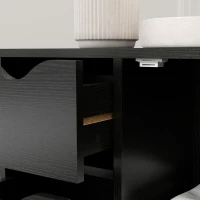 HOMCOM Mueble de Almacenamiento Buffet Cómoda con 1 Armario y 4 Cajones en Madera para Salón Cocina Entrada Comedor Negro(m-6)