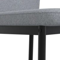 HOMCOM Modern Tall Chairs, Set of 2 Velvet Bar Stools with Footrest and Backrest, Kitchen & Living Room Stools, Grey(m-10)