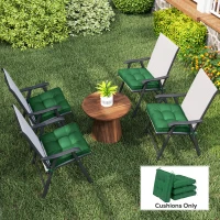 Outsunny Set of 4 42 x 42cm Outdoor Seat Cushions - Green(m-10)