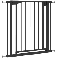 PawHut Barrière de sécurité pour chiens et bébés 76 à 81 cm avec extension fixation par pression sans perçage blanc(m-15)