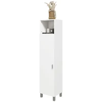 HOMCOM Bibliothèque armoire rangement niche supérieure placard 3 étagères intérieures pour salon bureau 40 x 35 x 177 cm blanc(m-11)