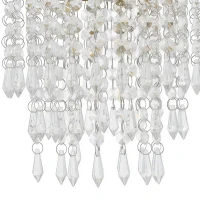 HOMCOM Crystal Ceiling Light with 57 Crystal Strands, Ceiling Light with Mounting Plate for Hallway, Gold Tone(m-10)