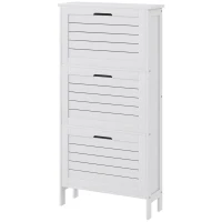 HOMCOM Narrow Shoe Cabinet with 3 Flip Drawers - White(m-12)