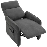 HOMCOM Recliner Armchair, Push Back Recliner Chair with Massage & Heat, Adjustable Armrests, Dual Side Pockets, Dark Grey(m-1)