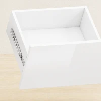HOMCOM Juego de 2 Mesitas de Noche Estrechas Mesillas de Noche Dormitorio con 2 Cajones Frentes de Alto Brillo Blanco(m-13)