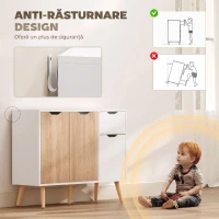 Dulapior Multifunctional HOMCOM din Lemn cu Sertar si Dulapioare in Stil Nordic, 90x30x72cm(m-7)