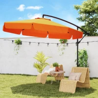 Outsunny 2.7m Garden Cantilever Banana Parasol - Orange(m-10)