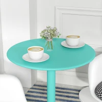 HOMCOM Mesa de Comedor Redonda para 2 Personas Mesa de Cocina de Acero para Interior y Exterior Ø60x72 cm Verde(m-9)